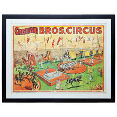 Whimsical and Bright Framed Original 1950s Circus Poster 4