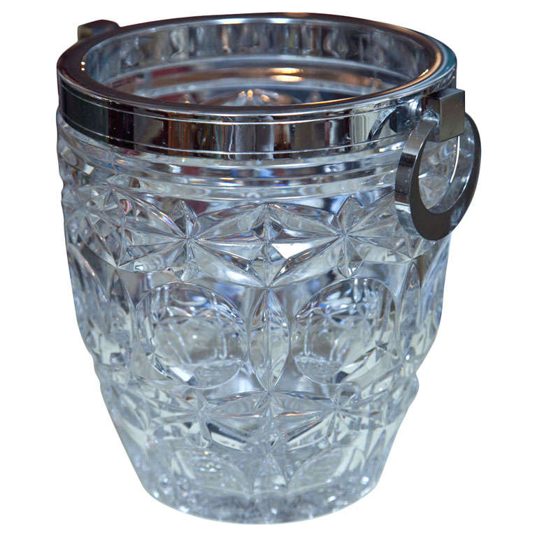 Elegant French Cut Crystal Ice Bucket at 1stDibs