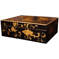 Japanese Black lacquer document box