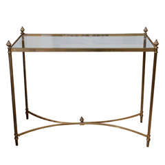 Antique Brass & Glass Console Table