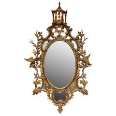Large Chinese Chippendale Style Mirror, Circa 1860