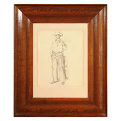 Arthur Harold Lindberg 1895-1977 Drawing of a Cowboy