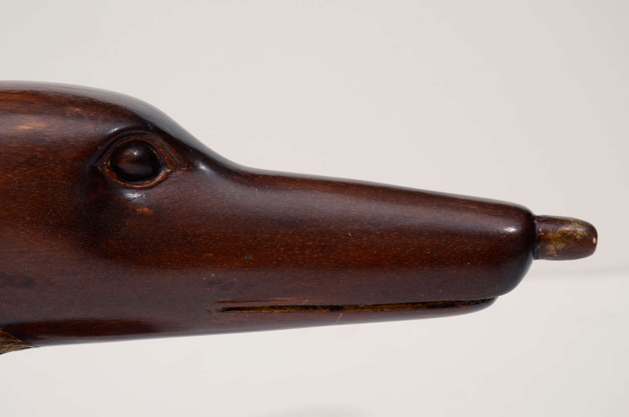 Neoclassical 1940's Carved Surmount In The Form Of A Greyhound For Sale