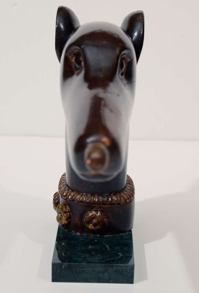 Mid-20th Century 1940's Carved Surmount In The Form Of A Greyhound For Sale