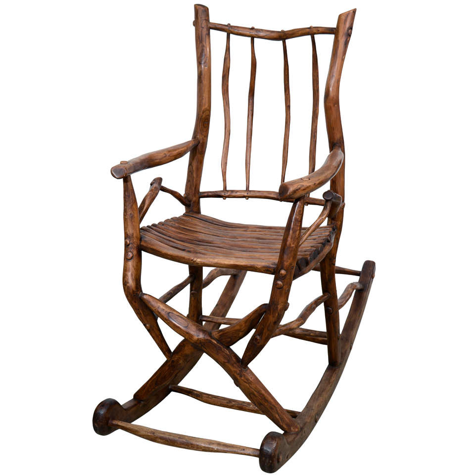 Folk Art Rocking Chair For Sale