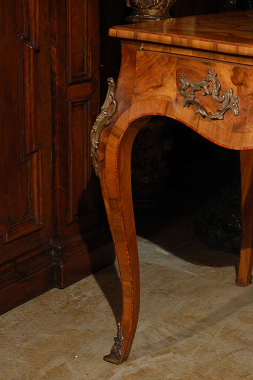 Italian Burl Wood Venetian Desk