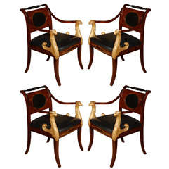 Suite of Parcel Gilt, Russian, Empire Chairs 3