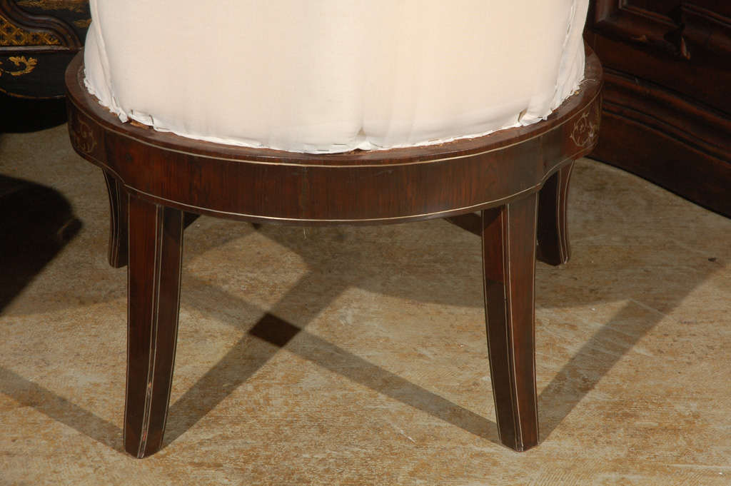 Pair of 19th Century Steel Inlaid Armchairs 4