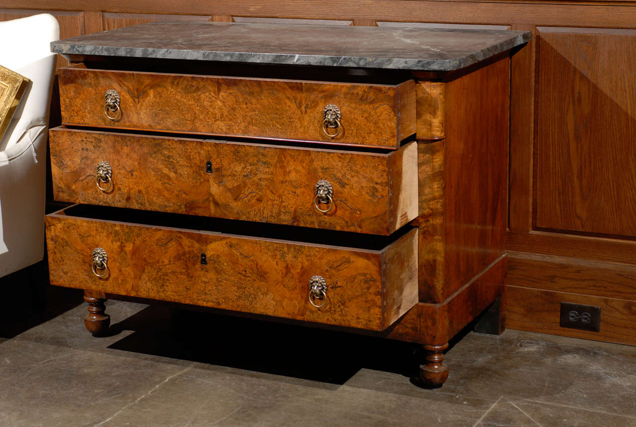 Burl Chest/Commode with Marble Top