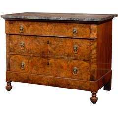 Burl Chest/Commode with Marble Top