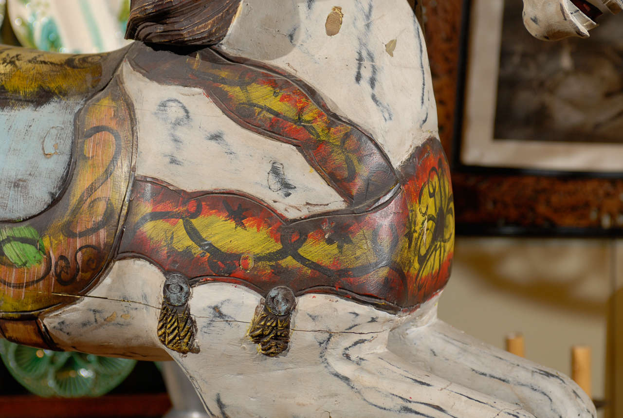 Antique French Painted Carousel Horse 1