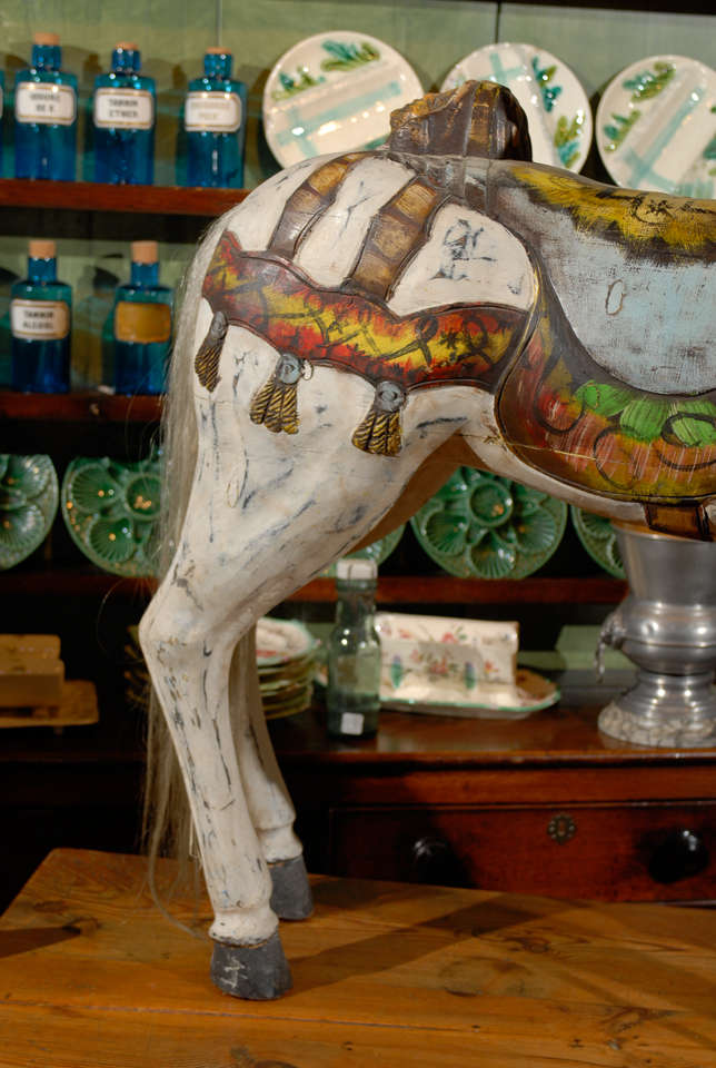 Antique French Painted Carousel Horse 3