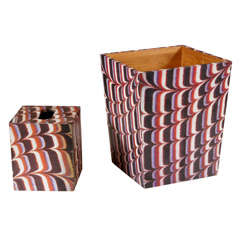 A Decoupage Waste Basket and Tissue Box