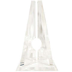 Large Van Teal Lucite Sculptures