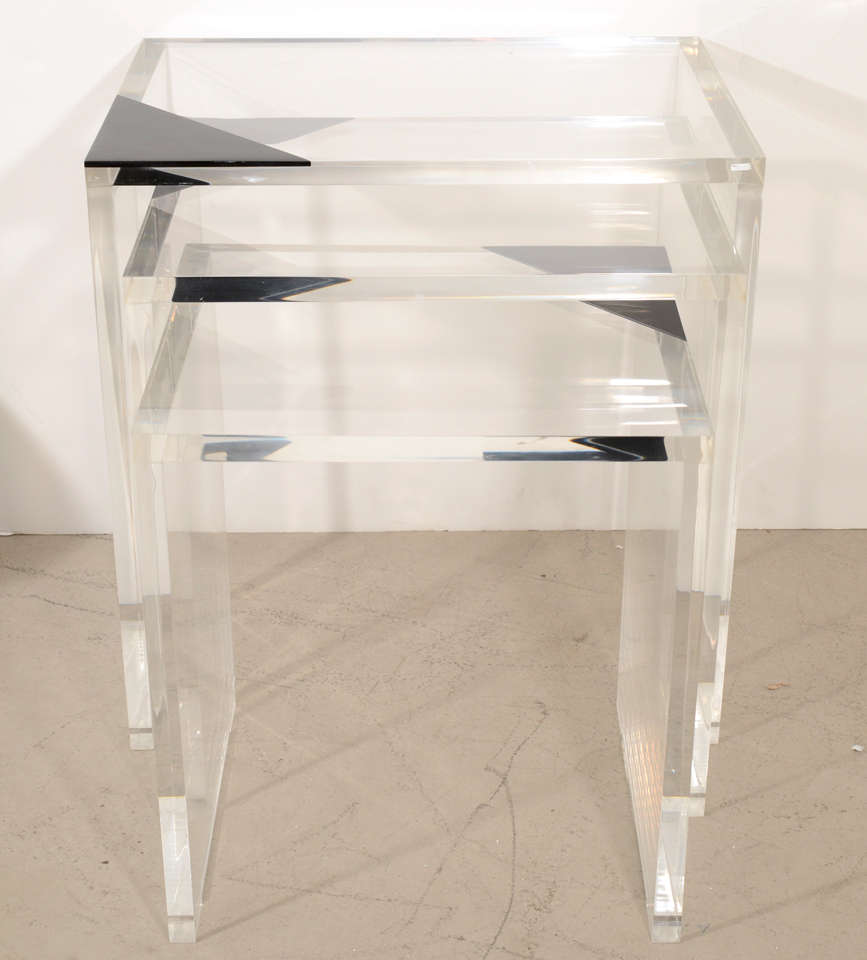 American Lion in Frost Lucite Nesting Tables