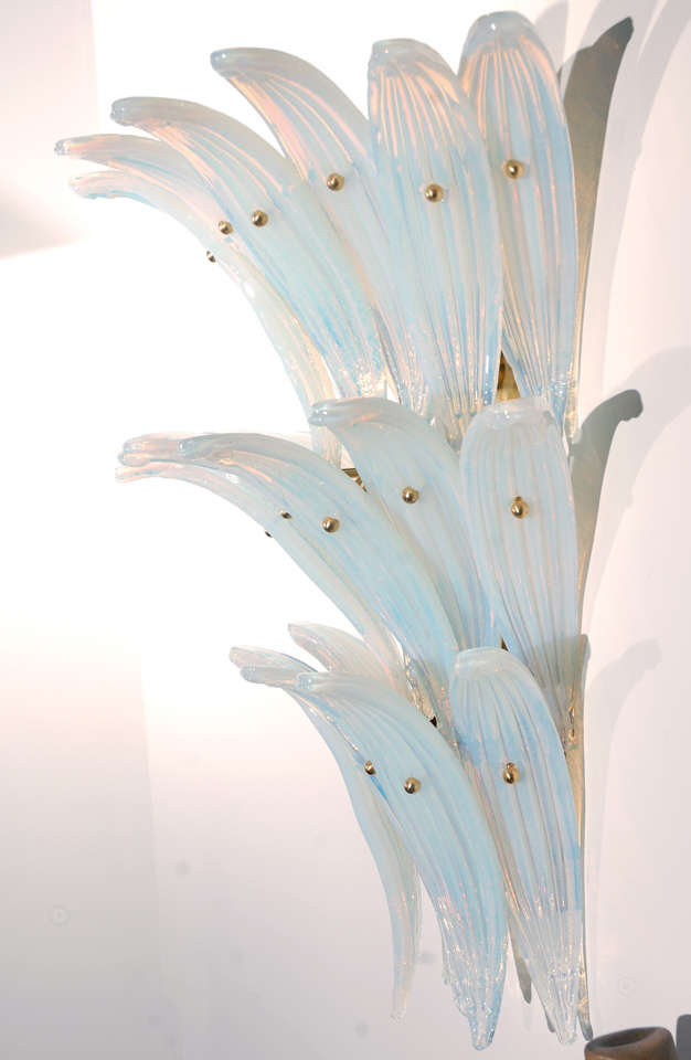 Pair of Mazzega 'Palmette' Wall Sconces