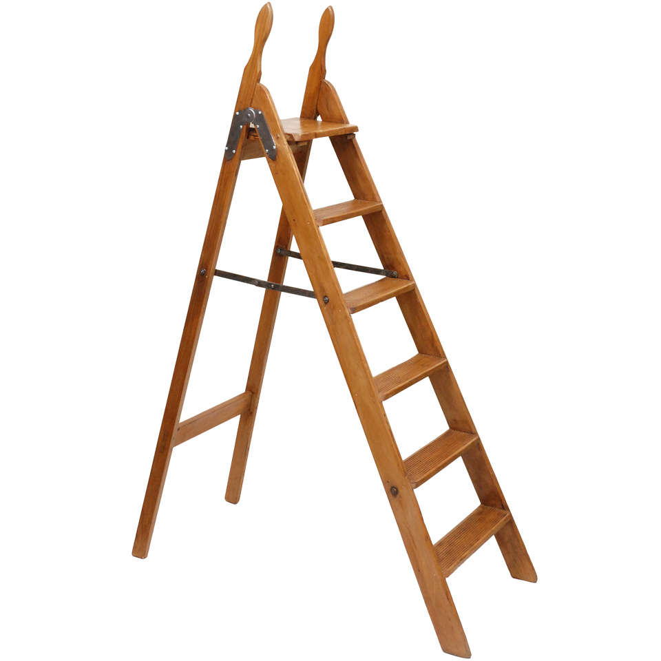 Antique English Library Ladder at 1stdibs