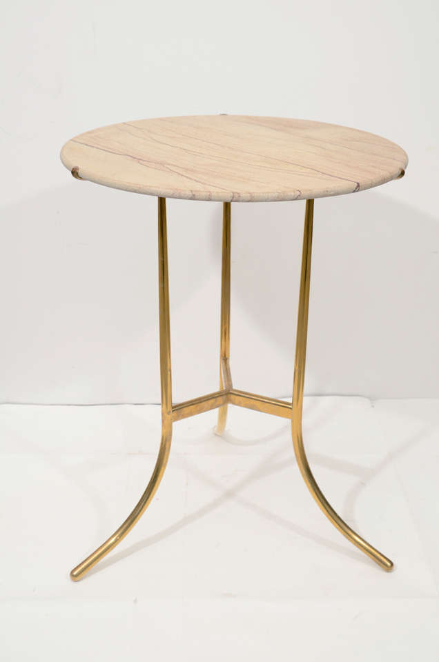 20th Century Pair Of Signed Cedric Hartman Gilt Brass Side Tables