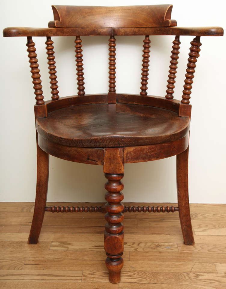 British Mahogany Corner Chair For Sale