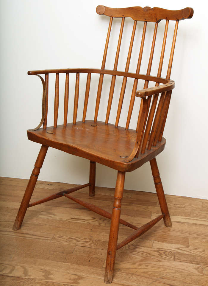 Mahogany English Windsor Style Arm Chair