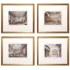 Set of (4) Hand Colored Prints