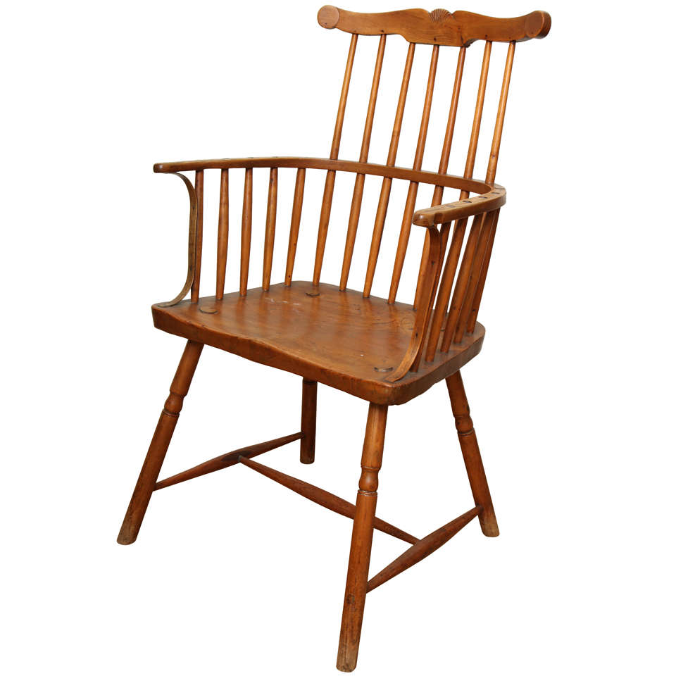 Mahogany English Windsor Style Arm Chair At 1stdibs