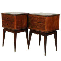 Pair of Antique Art Deco Rosewood Nighstand End Tables