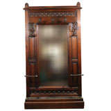 Antique Late 19th Century Solid Oak Hall Coat Stand
