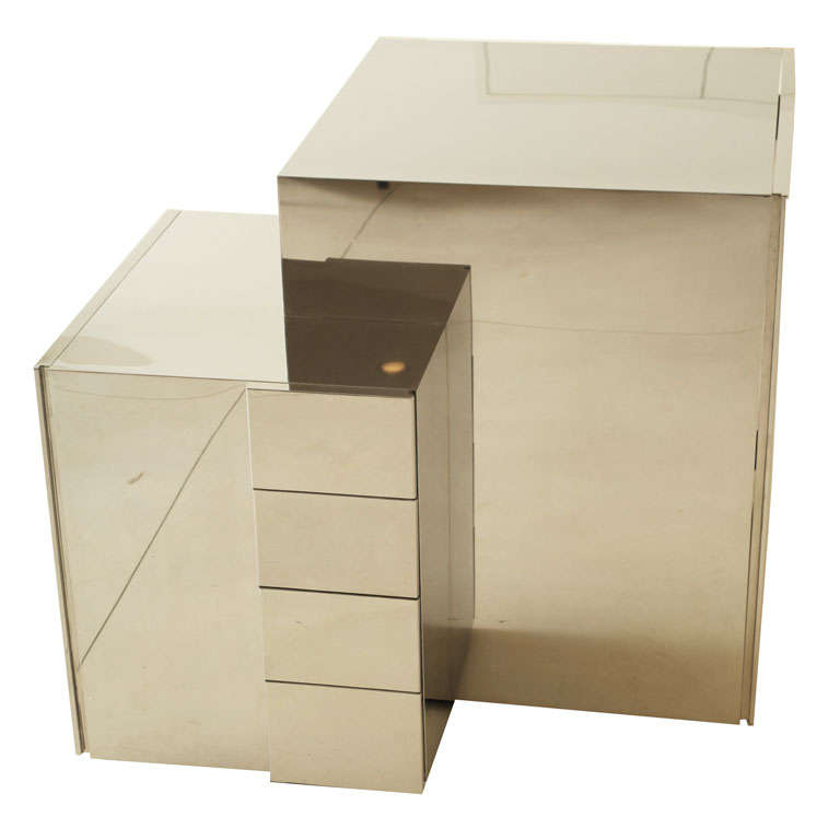 three sided Cubes with drawers and doors on every side; designed as a private commission, one of very few made.