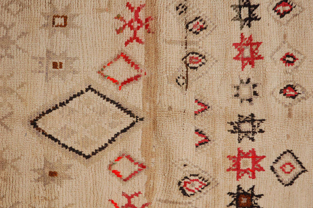 Wool Vintage Moroccan Tribal Rug  