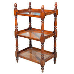 Antique Victorian Three Tiered Mohogany Side Table