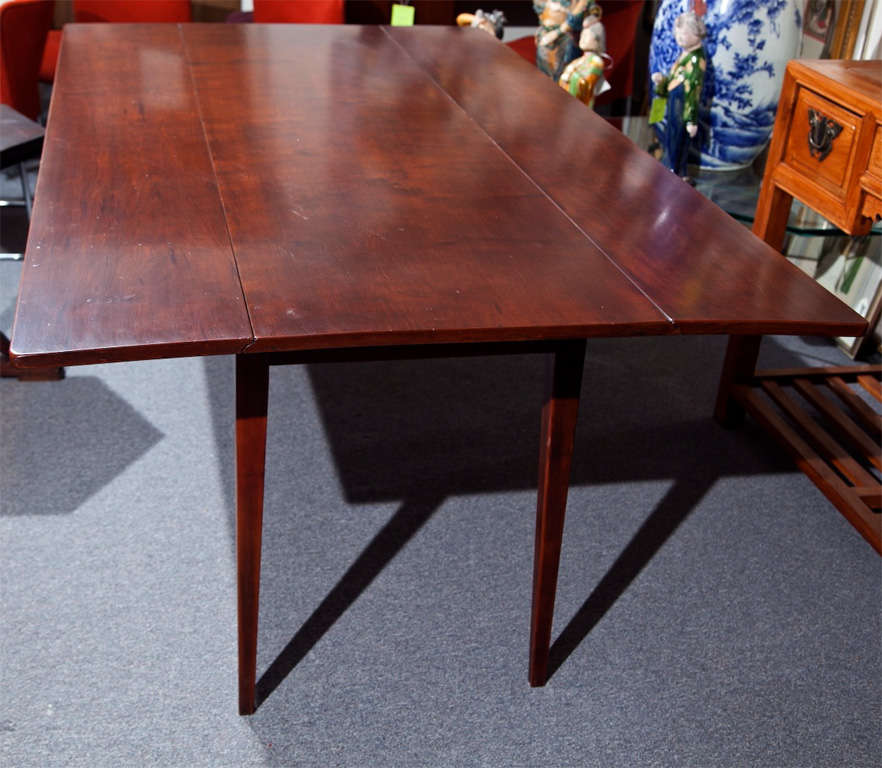 20th Century Cherry Wood Dining Table with Drop leaf