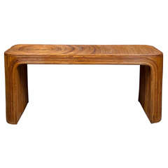Circular Rattan Design Waterfall Console Table