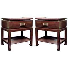 Pair of Chinese Style Mid Century Bedside Tables*