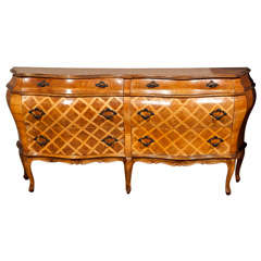 Italian Walnut Double Width Inlaid Commode