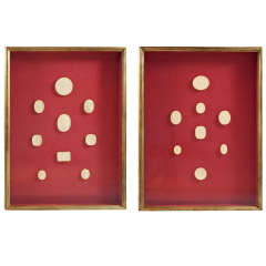 A Selection of 18th Century Intaglios Mounted in Gilt-Leaf Frames