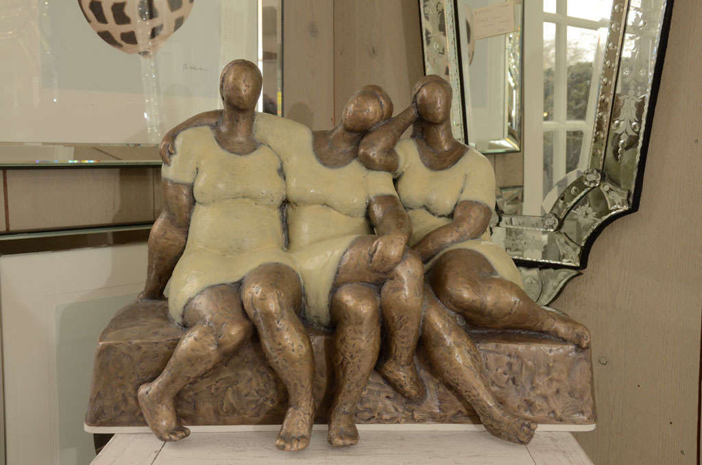 "Friends" painted bronze by Nnamdi Okonkwo