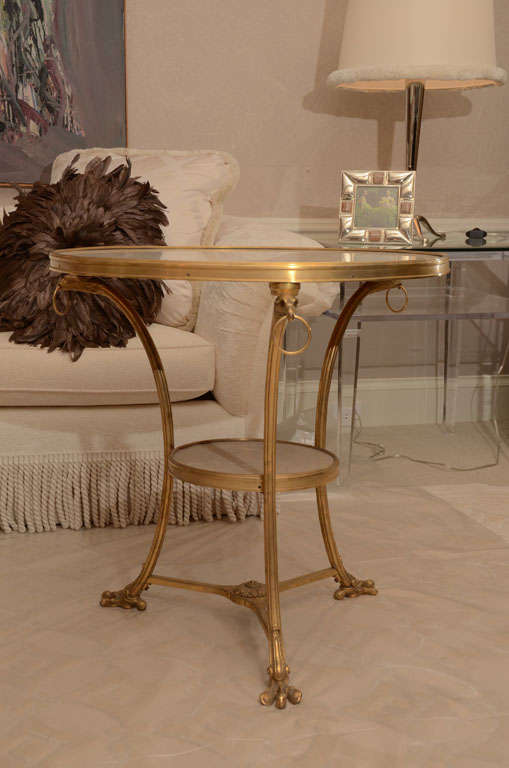 Vintage Bronze and White Marble Gueridon Table 5