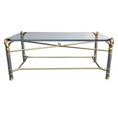 Chrome and Brass Swan Coffee Table