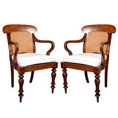 Pair of Anglo-Indian Hardwood Armchairs