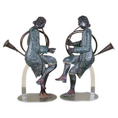 Antique A Pair Of 18th Century Musicians