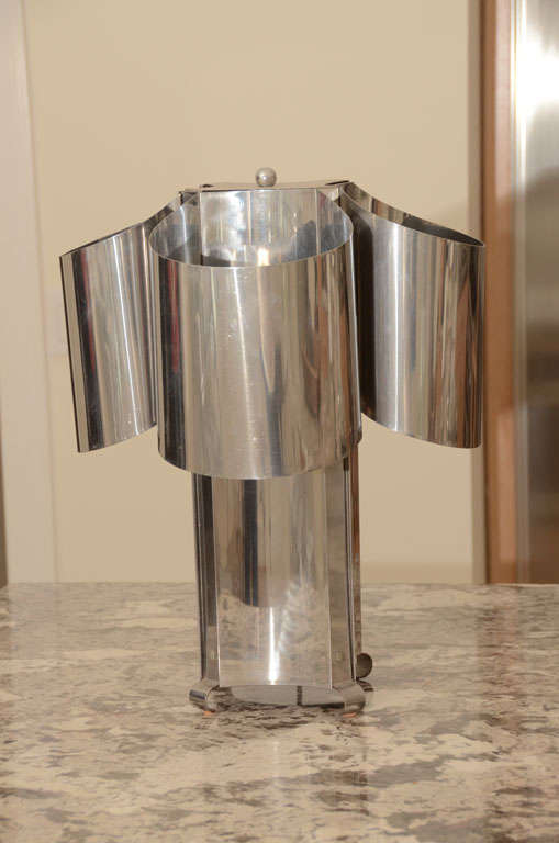 Sculptural Metal Lamp by Francois Monnet