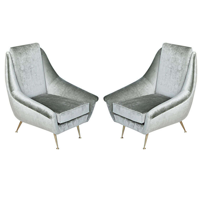 Pair of Italian Mid Century Modern Armchairs