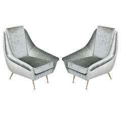 Pair of Italian Mid Century Modern Armchairs