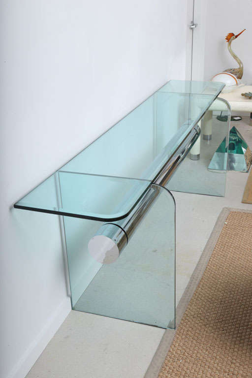 Signed Karl Springer Console Table