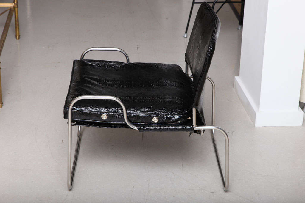 Mid-20th Century Pair of Tubular Chrome Low Chairs