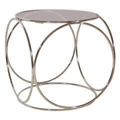 A Chrome and Smoked Glass Occasional Table