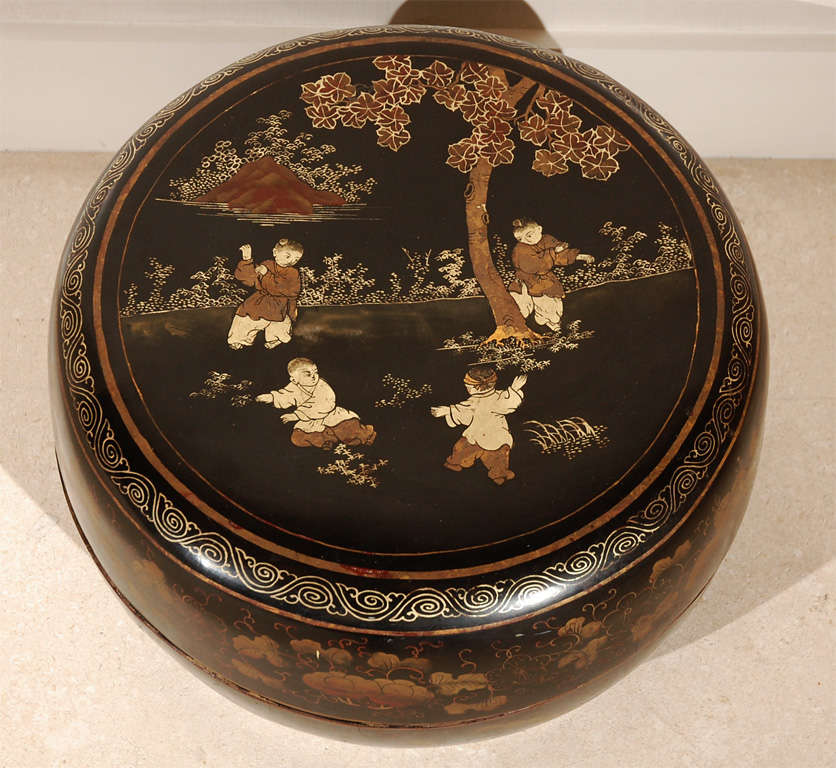 Lacquered An Antique Chinese Lacquer Wedding Box