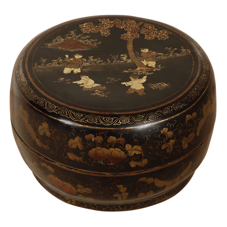 An Antique Chinese Lacquer Wedding Box