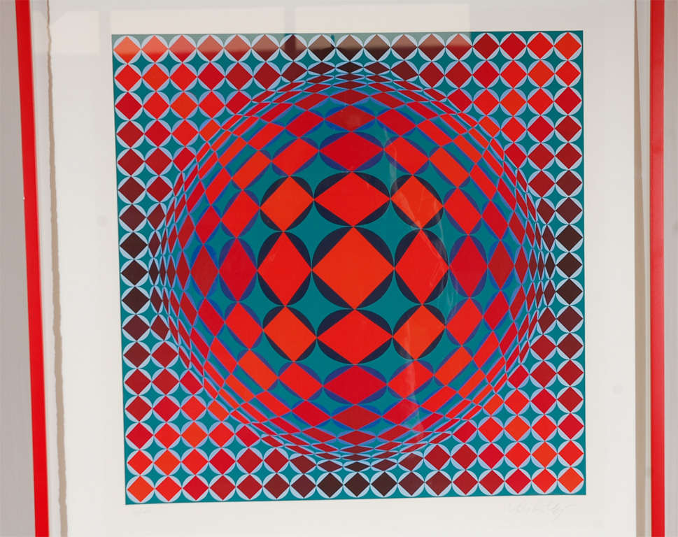 Unknown A Signed and Numbered Off Set Lithograph by Victor Vasarely For Sale